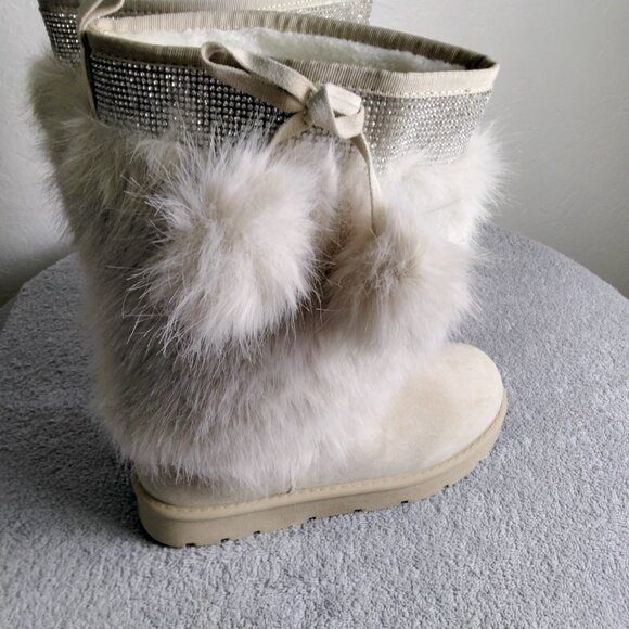 ✨ Carlkarida Faux Fur Lining Winter Boots Mid-Calf Platform Cream Color Size 8 - Picture 4 of 13